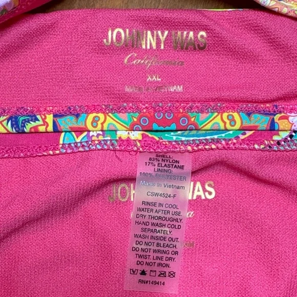 Johnny Was Flamingo Multicolor Bikini, XXL - Picture 2 of 11